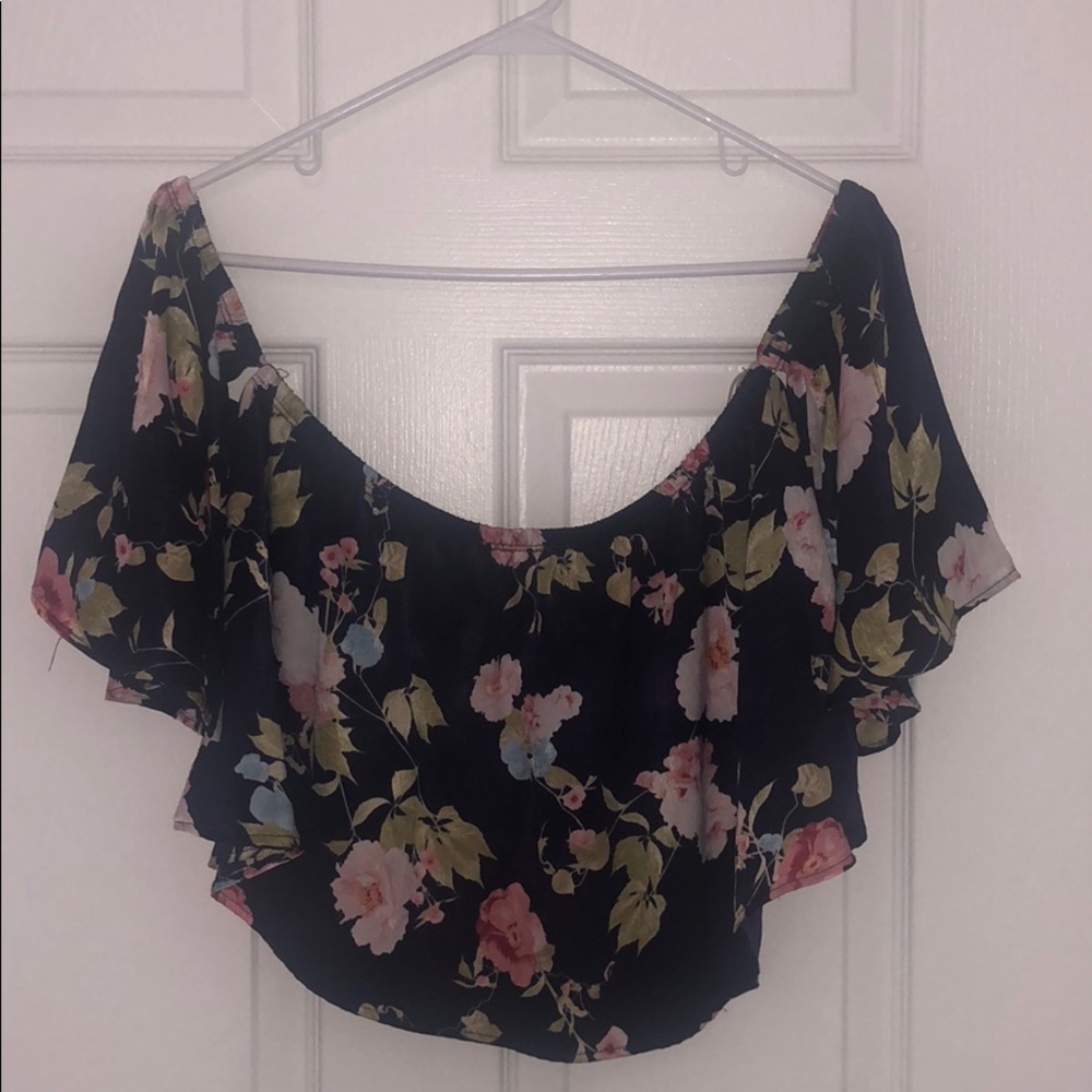 Floral off the shoulder crop top
